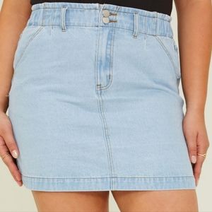 Arula light denim stretch waist mini skirt